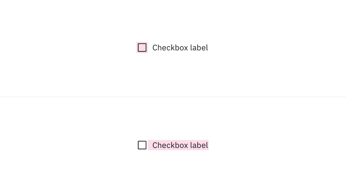 Click targets for checkbox. Click targets for checkbox.