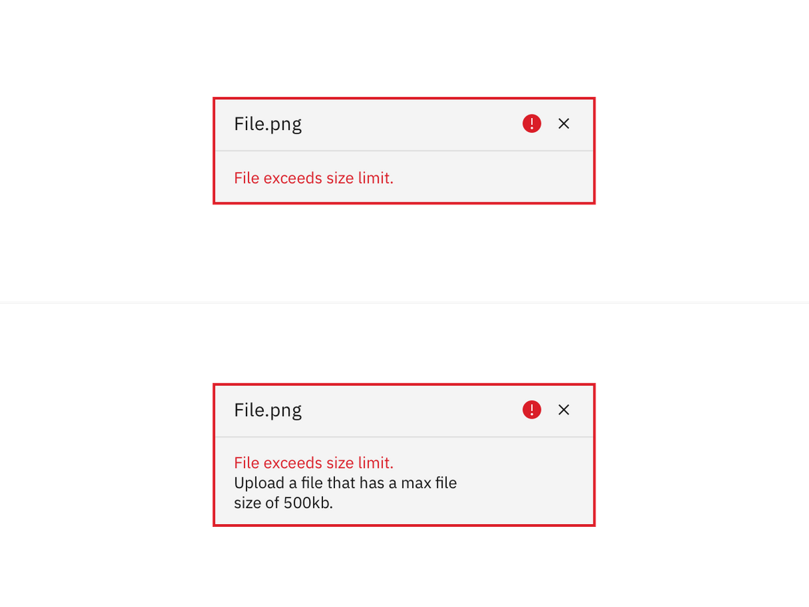 File uploader invalid states File uploader invalid states