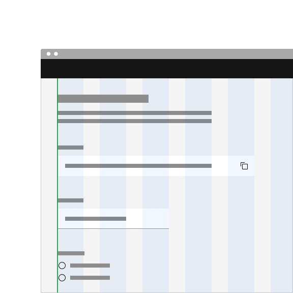 Do align code snippet containers to the grid. Do align code snippet containers to the grid.