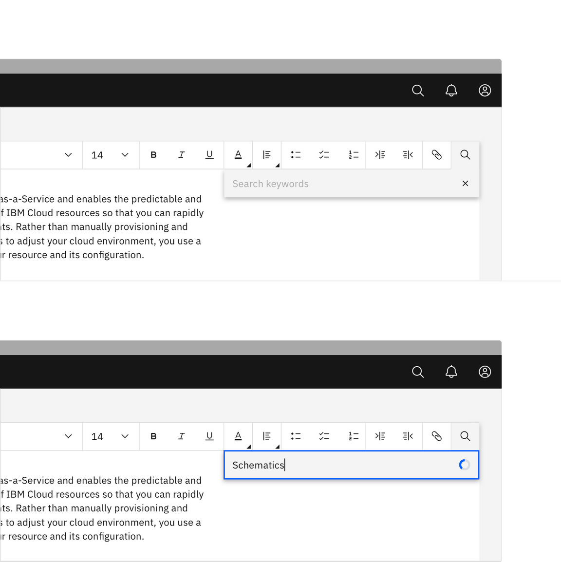 Searching text keywords. Searching text keywords.