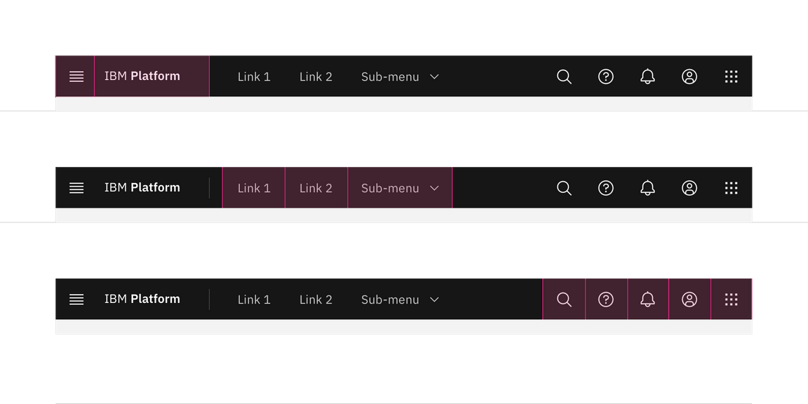 UI shell header click targets. UI shell header click targets.