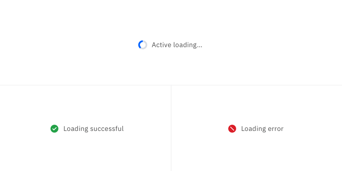 Example of inline loading states Example of inline loading states