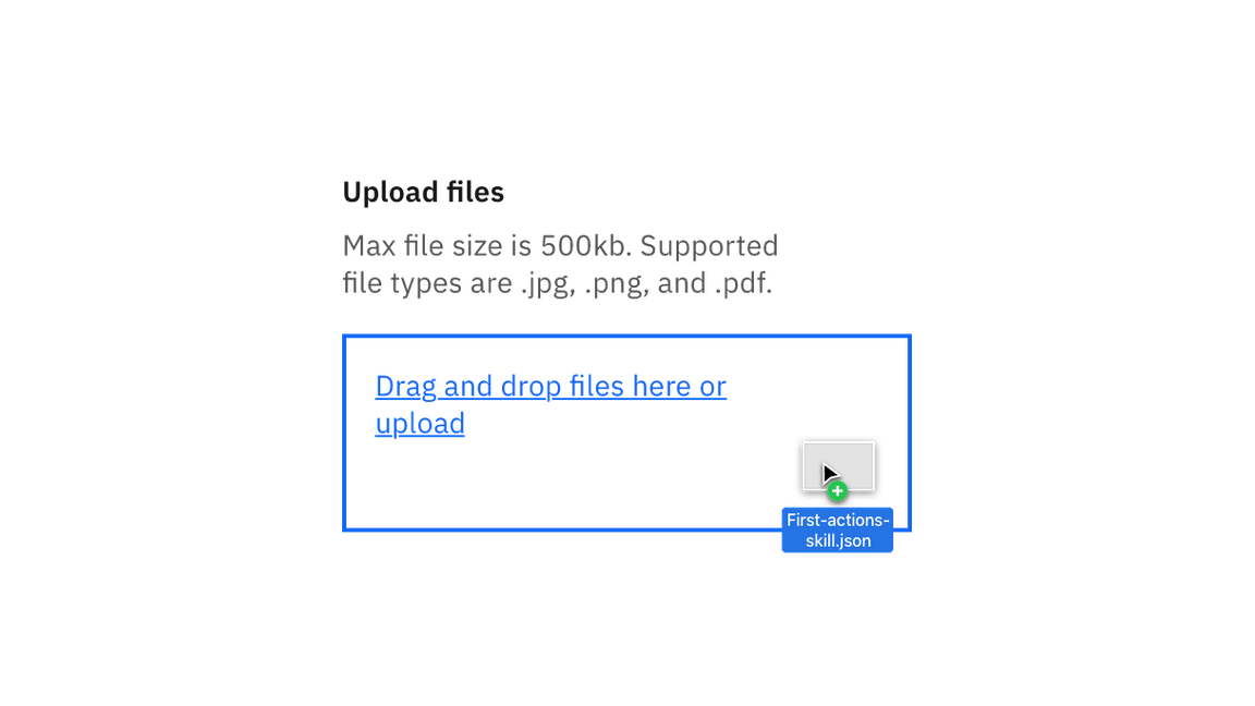 Drag and drop file uploader in context example Drag and drop file uploader in context example