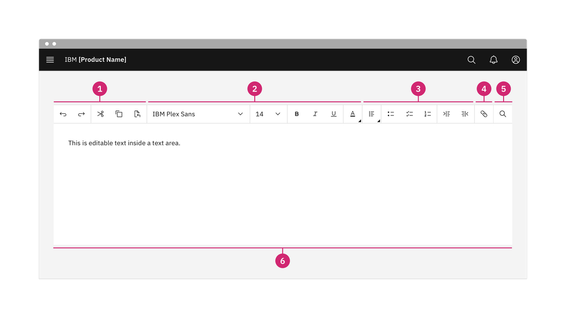 Anatomy of a text toolbar Anatomy of a text toolbar