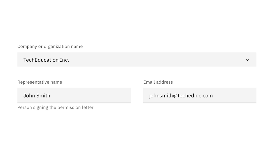 Example of input field alignment Example of input field alignment