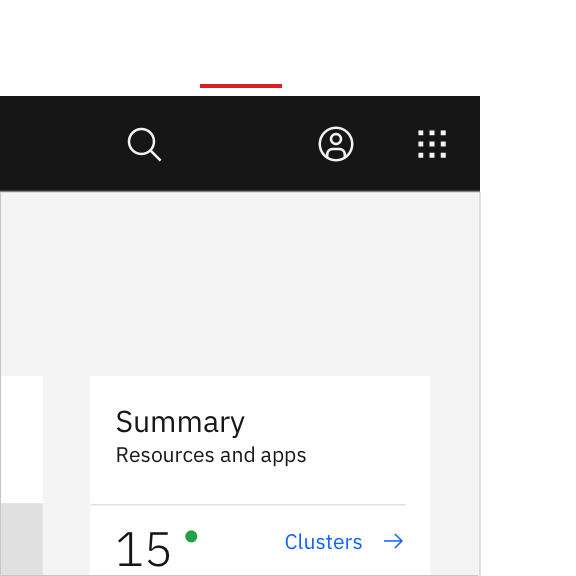 Example of the header icons with a gap between the account and help icons. Example of the header icons with a gap between the account and help icons.