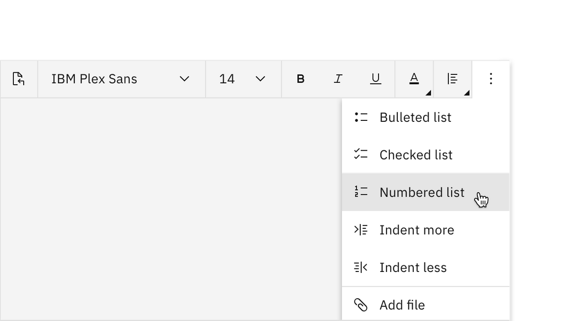 Overflow menu options. Overflow menu options.
