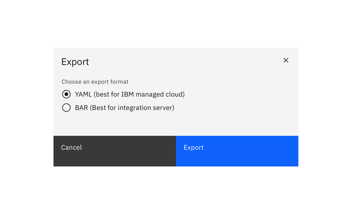 Example of specifying an export location Example of specifying an export location