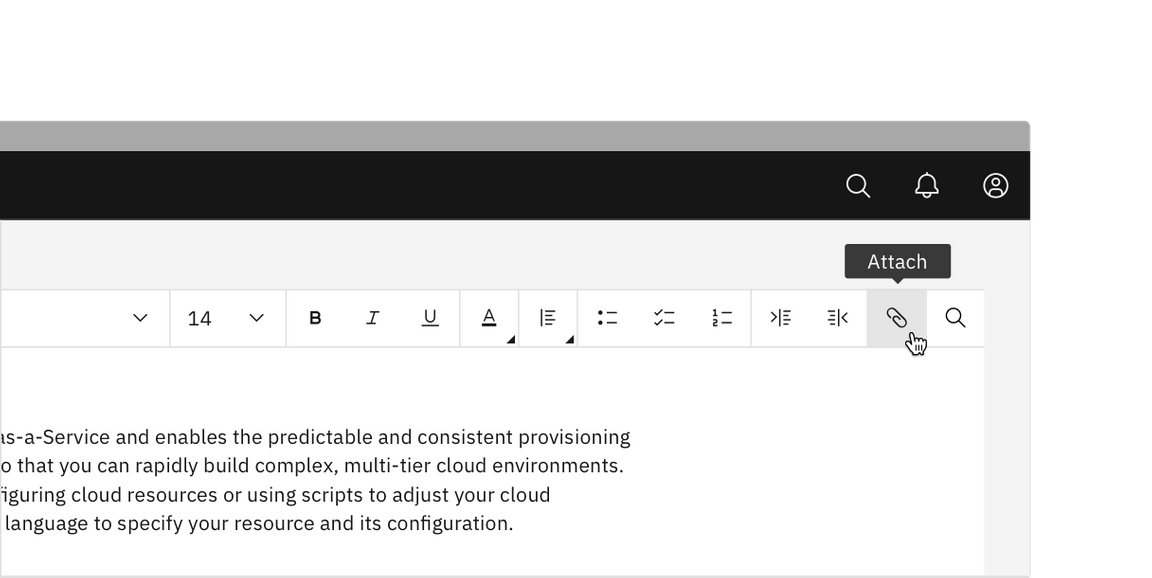 Hover on "Attachment" button. Hover on "Attachment" button.