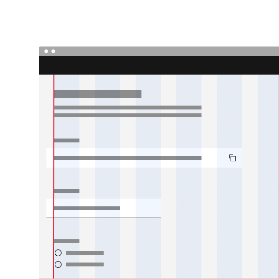 Do not align code snippet text to the grid and hang the container. Do not align code snippet text to the grid and hang the container.