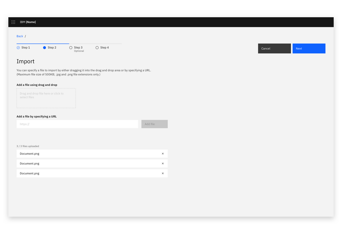 Example of files loaded in the import dialog Example of files loaded in the import dialog