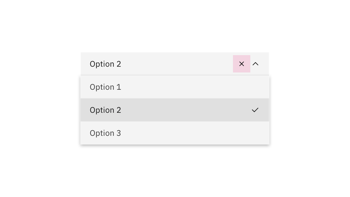 Combo box and filterable dropdown clear click target. Combo box and filterable dropdown clear click target.