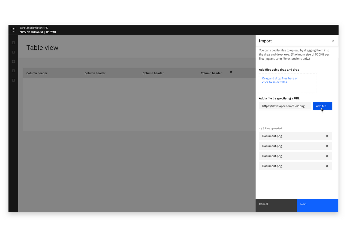Example of importing with a URL Example of importing with a URL